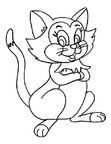 Cute Cat Coloring Book Page