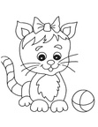 Kitten Coloring Book Page