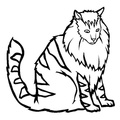 Norwegian Forest Cat Cat Breed Coloring Book Page