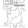 Elephant Coloring Book Page