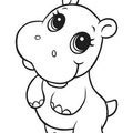 Baby Hippopotamus Hippo Coloring Book Page