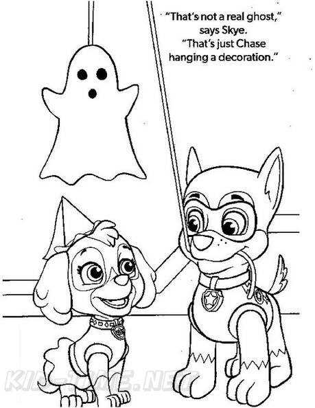 Paw Patrol Halloween Coloring Book Page | Free Coloring Book Pages