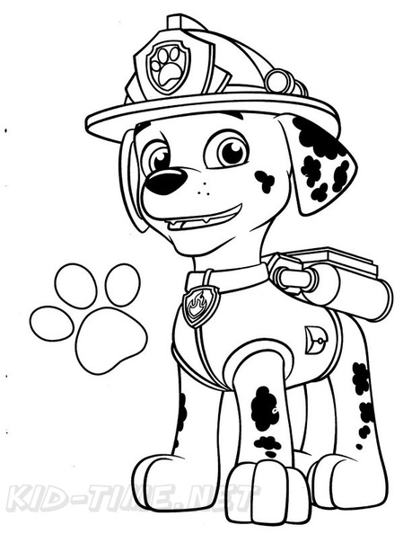 Marshall Paw Patrol Coloring Book Page | Free Coloring Book Pages