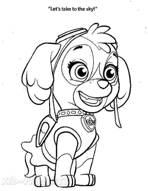 paw patrol skye coloring pages free