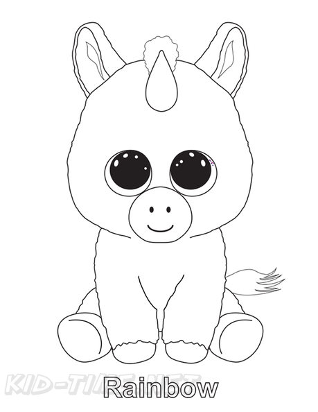 Rainbow Unicorn Beanie Boo Coloring Book Page Free Coloring Book Pages Printables