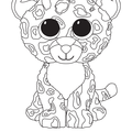 Glamour Leopard Beanie Boo Coloring Book Page
