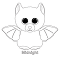 Midnight Bat Beanie Boo Coloring Book Page