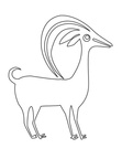 Aboriginal Animal Goat Drawings Coloring Book Page