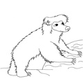 Sloth Bear Coloring Book Page