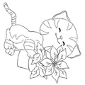 Cat Christmas Coloring Book Page
