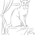 Russian Blue Cats Coloring Book Page