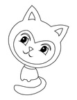 Cat Simple Toddler Easy Coloring Book Page