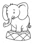 Circus Elephant Coloring Book Page