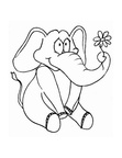 Cute Elephant Coloring Book Page