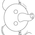 Elephant Craft and Activities Coloring Book Page