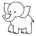 Simple Elephant Toddler Coloring Book Page