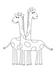 Simple Giraffe Toddler Coloring Book Page