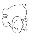 Simple Hippopotamus Hippo Toddler Coloring Book Page