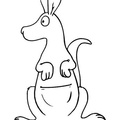 Simple Easy Toddler Kangaroo Coloring Book Page