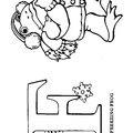 F Frog Animal Alphabet Coloring Book Page