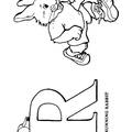 R Rabbit Animal Alphabet Coloring Book Page