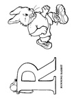 R Rabbit Animal Alphabet Coloring Book Page