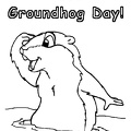 Groundhog Day Coloring Book Page