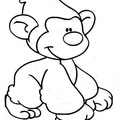 Monkey Basic Shapes Toddler Beginner Coloring Book Page
