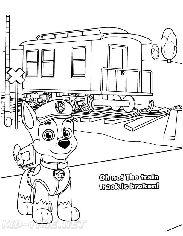 Chase Paw Patrol Coloring Book Page