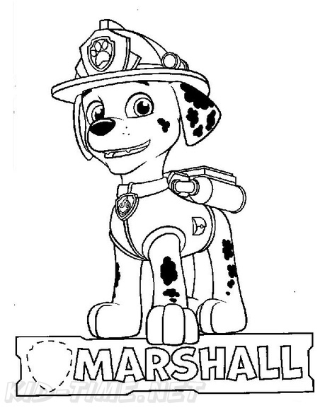 marshall paw patrol coloring book page  free coloring
