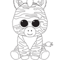 Zig-Zag Zebra Beanie Boo Coloring Book Page
