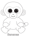 Bananas Monkey Beanie Boo Coloring Book Page
