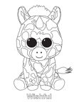 Wishful Unicorn Beanie Boo Coloring Book Page