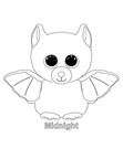 Midnight Bat Beanie Boo Coloring Book Page