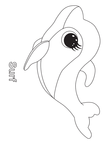 Surf Dolphin Beanie Boo Coloring Book Page