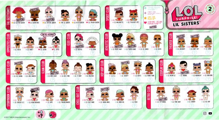 LOL Surprise Lil Sisters Doll Series 2 Checklist List Collector Guide