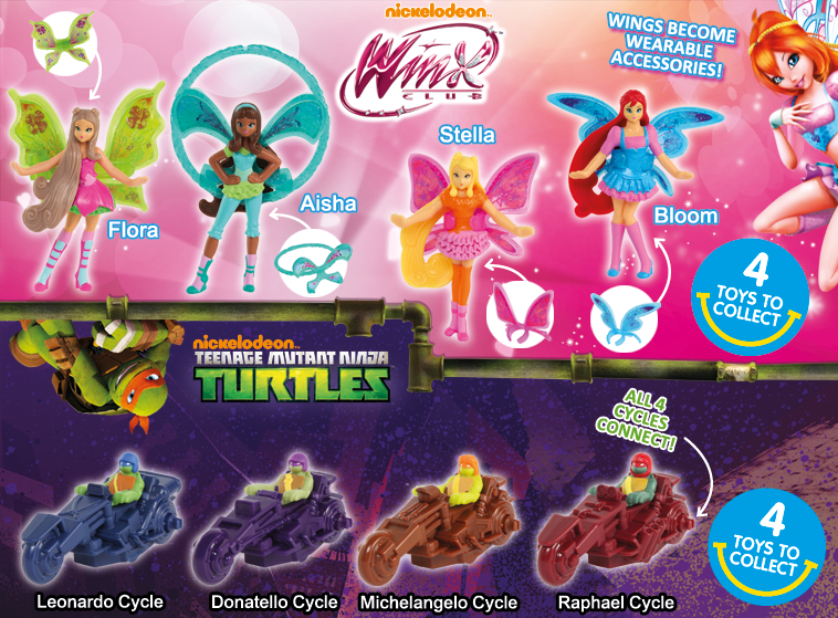 McDonald's Happy Meal Toys – May 2013 – Winx Club / Ninja Turtle Cycles –  Kids Time
