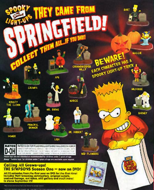 Mr Burns #4 2001 Simpsons Spooky Light Ups Burger King Toy 