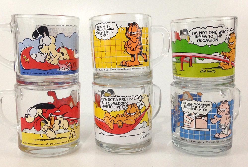 1987-garfield-mugs-set-of-6-mcdonalds-happy-meal-toys