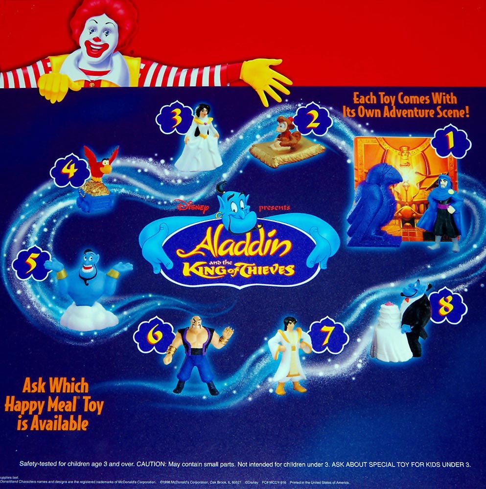 1996 Aladdin King of Thieves McDonalds Happy Meal Toy Cassim #1 