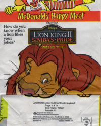1998 Disney's The Lion King 2 Simba's Pride McDonald's Happy Meal Toy #8 Simba 