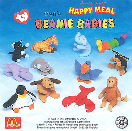 MCDONALDS TY DOBY THE DOBERMAN DOG #1 TEENIE BEANIE BABY HAPPY MEAL TOY 1998 
