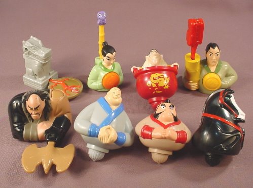 Complete Set of 8 Mcdonalds 1999 Mulan Happy Meal Toys New in Package 