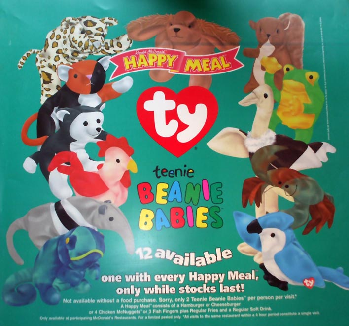 1999 McDonald's Happy Meal Toy Ty Teenie Beanie Babies You Pick New Unopened 