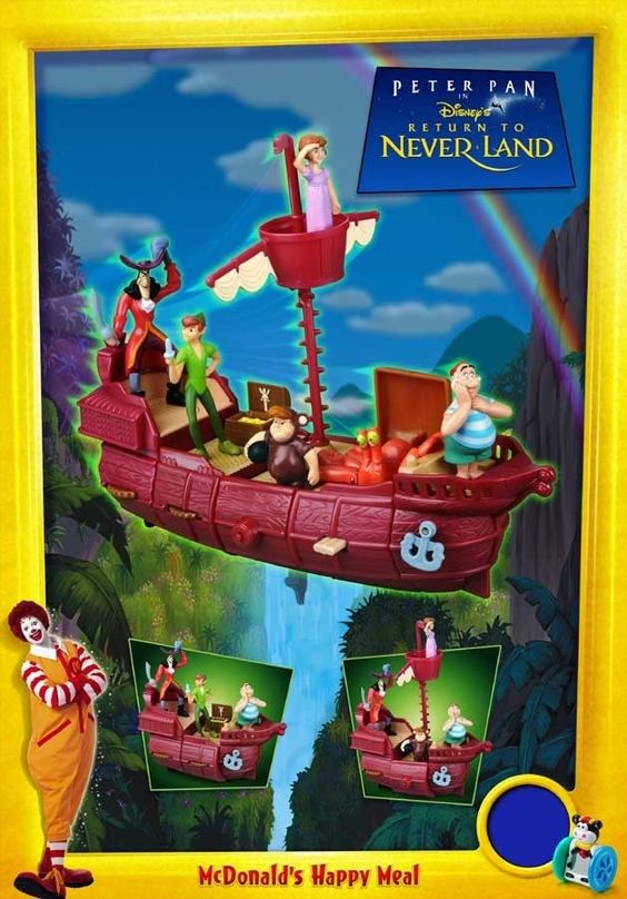 2002 Peter Pan McDonalds Happy Meal Toy Captain Hook #1 Return To Neverland 