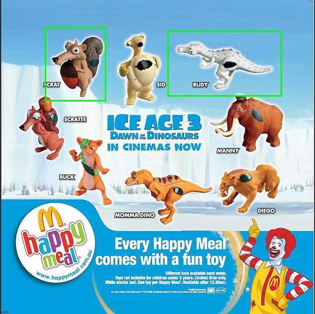 2003-ice-age 3-dawn-of-the-dinosaurs-mcdonalds-happy-meal-toys