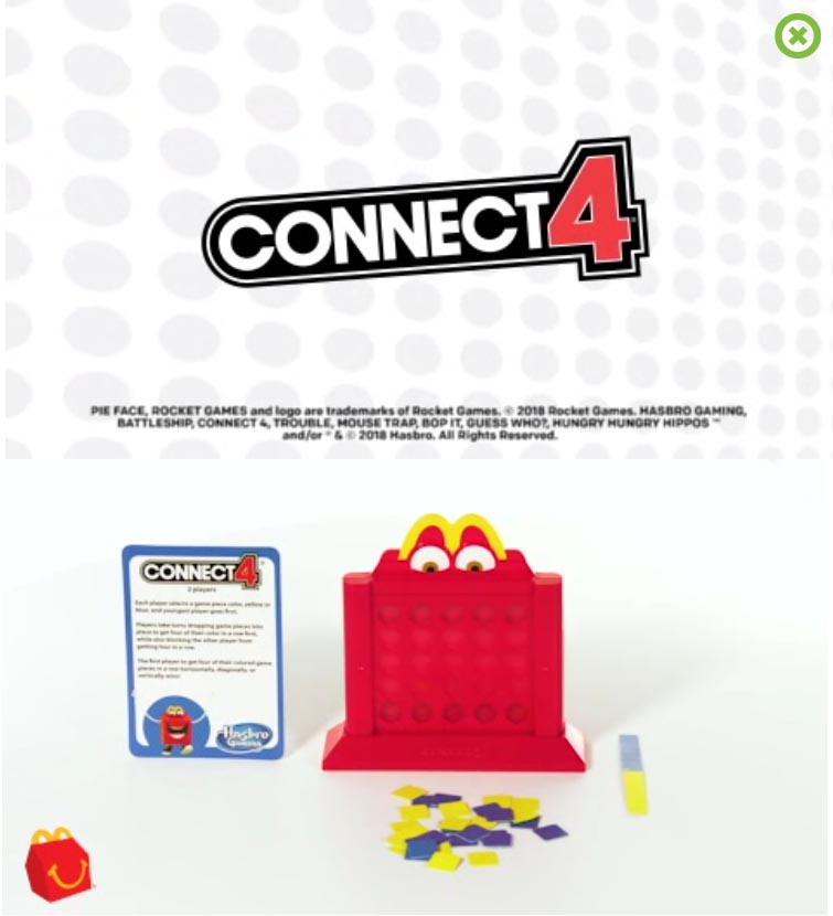 McDonalds Happy Meal Toy Hasbro Gaming #1 CONNECT 4 NEW 2018 FREE SHIPPING 
