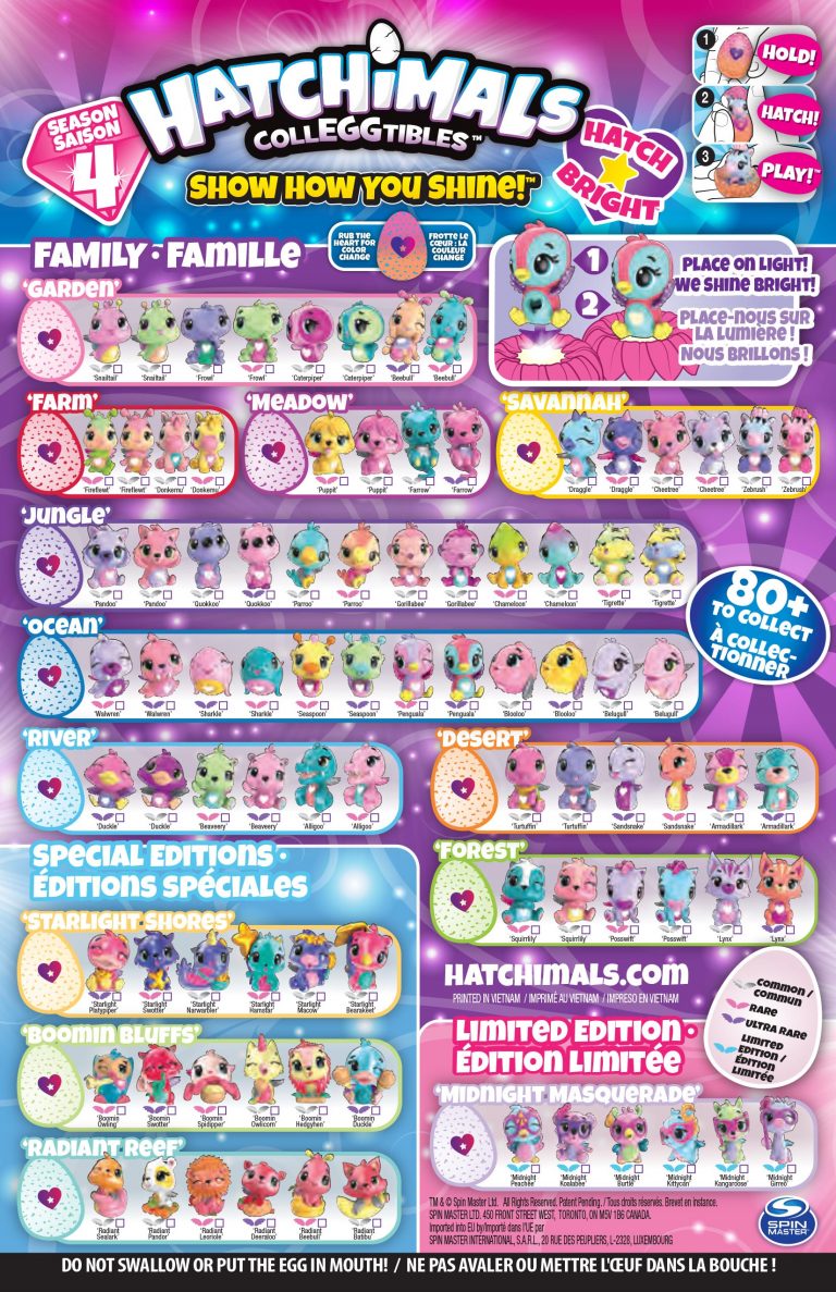 Hatchimals Colleggtibles Season 4 Checklist List Collectors Guide