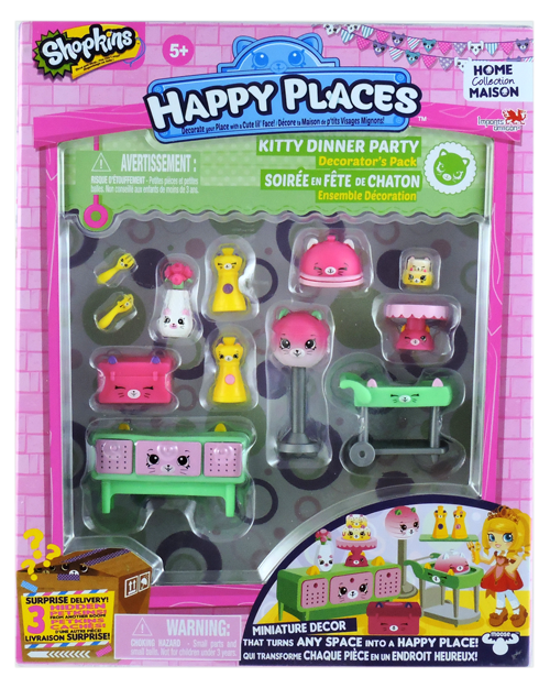 Shopkins Happy Places Season 2 - Kitty Dinner Party Decorator's Pack