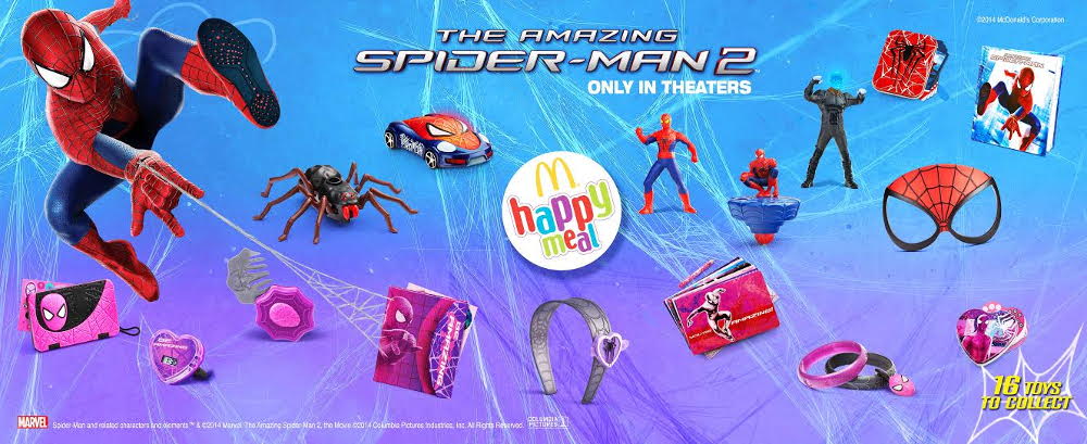 2014 McDonald's AMAZING SPIDERMAN 2 HAPPY MEAL TOY #6 Spidey Spinning Top 4#7 
